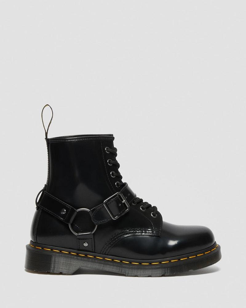 Dr Martens 1460 Harness Læder Snørestøvler Dame Sort | DK 165RVD